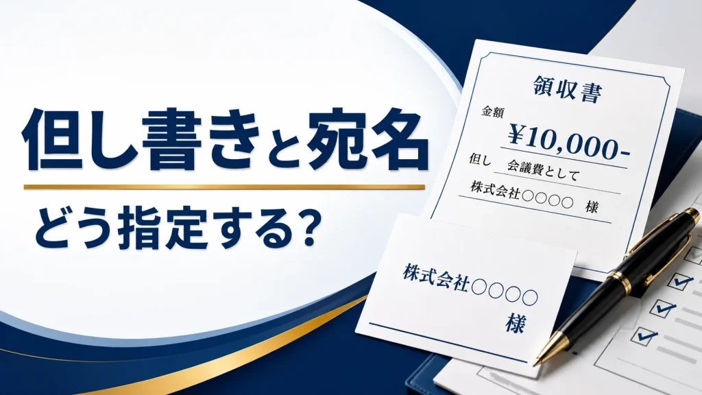 領収書の但し書きと宛名はどう指定する?